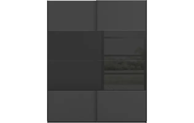 Goossens kledingkast finca combi glans mat glas wit hoogwaardig meubelplaat - 8244419-{merk}-finca-combi-sts-wit-schuifdeuren-01